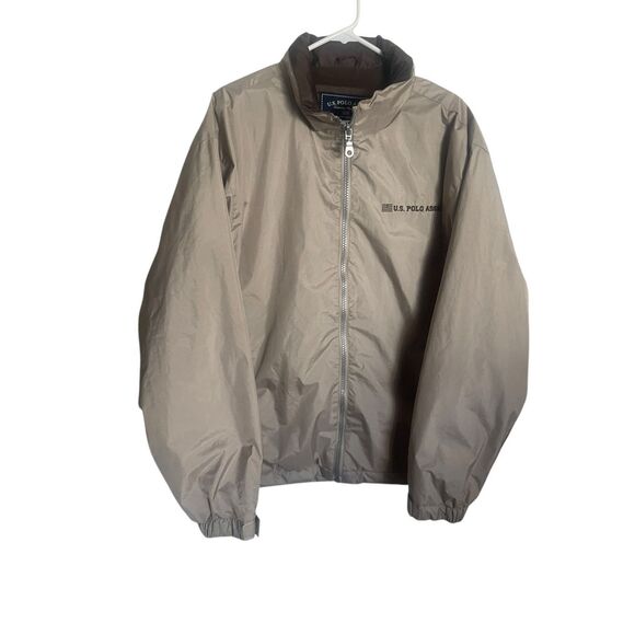 US Polo Assn Mens Beige Lightweight Windbreaker Jacket Size XL - Picture 2 of 16